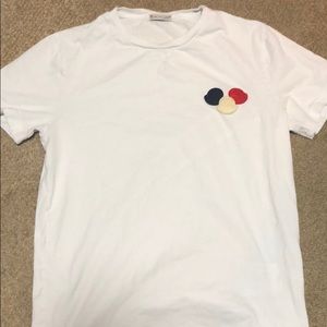 MONCLER White embroidered T-shirt
